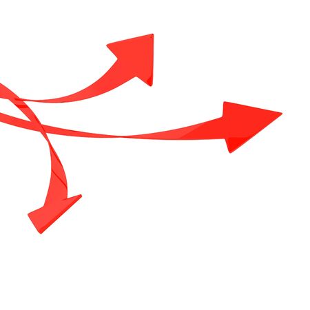 Red arrows on white background isolated