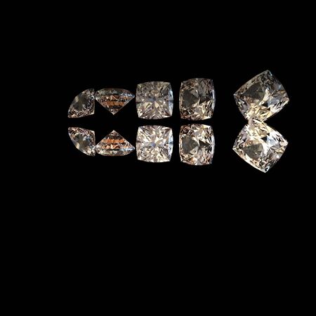 Square cognac diamond isolated on black background. Gemstoneの写真素材