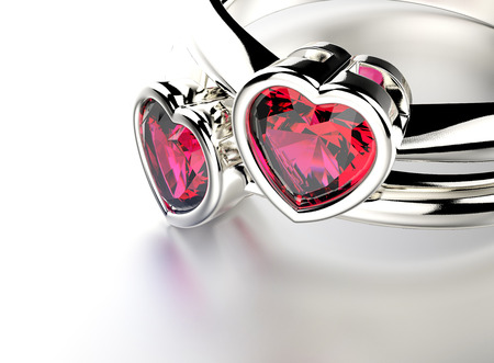 Golden  Ring with Ruby. Jewelry backgroundの写真素材