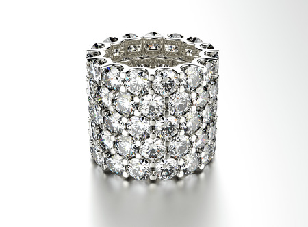 Golden  Ring with Diamond. Jewelry backgroundの写真素材