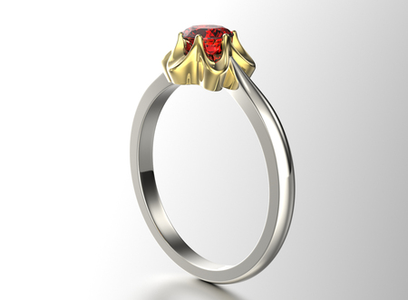 Fashion ring with diamond. Jewelry backgroundの写真素材