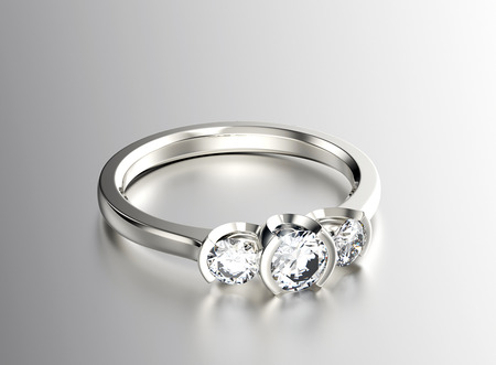 Golden Engagement Ring with Diamond. Jewelry backgroundの写真素材