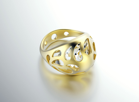 Ring in egg shape with diamond. Jewelry backgroundの写真素材