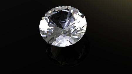 Round diamond. Gemstone.  Jewelry background. 3D renderingの写真素材