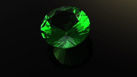 Round diamond. Gemstone.  Jewelry background. 3D renderingの写真素材