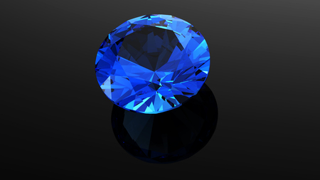 Round diamond. Gemstone.  Jewelry background. 3D renderingの写真素材