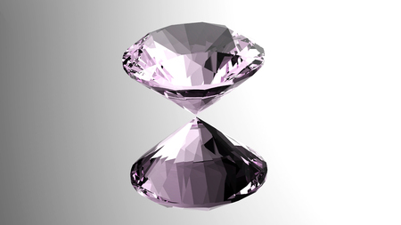 Round diamond. Gemstone.  Jewelry background. 3D renderingの写真素材