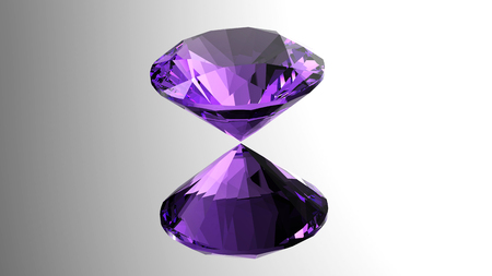 Round diamond. Gemstone.  Jewelry background. 3D renderingの写真素材