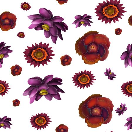 Flower pattern. Flowers on a white background. Print for textiles.の写真素材