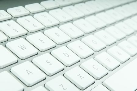 Modern computer keyboard with qwerty close-up