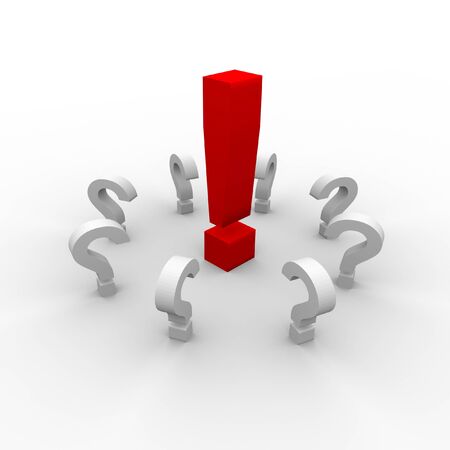 Exclamation and question marksの写真素材