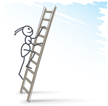 Ant climbing on ladderのイラスト素材