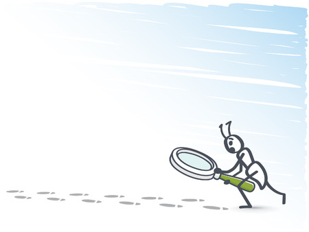 Ant following footprintsのイラスト素材