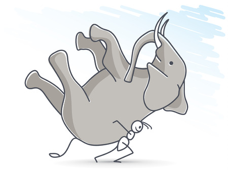 Ant carrying an elephantのイラスト素材