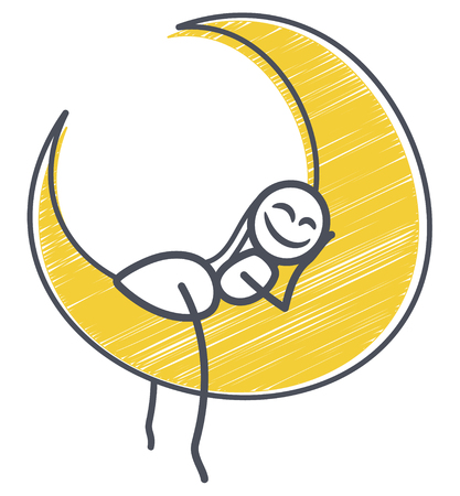 Ant sleeps on a moonのイラスト素材