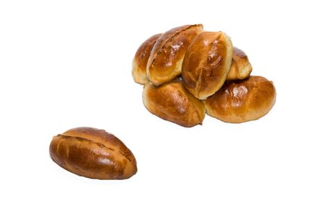 Some patties on a white backgroundの写真素材