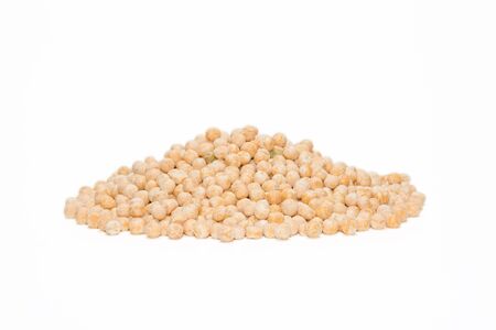 Small group of yellow pea on a white backgroundの写真素材