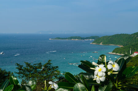View point to see ocean at Koh Lan Island, Phattaya の写真素材