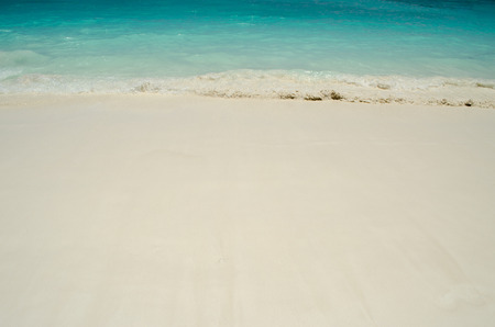 Blue water of the ocean and white sand, Similan Islands, Thailand の写真素材