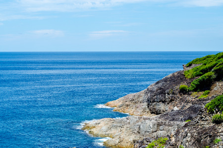 Beautiful Blue water of the ocean at view point of Koh Tachai, Similan Islands, Thailand の写真素材