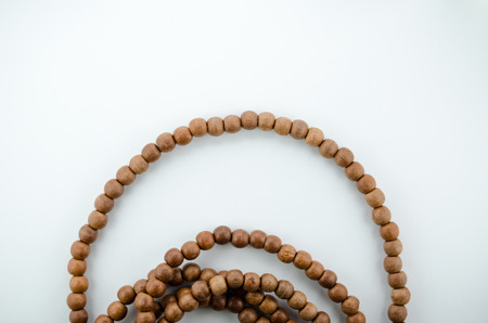 Necklace of Sacred Beads on White Background.の写真素材