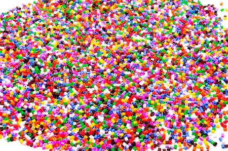 Full Color Beads On White Background, Close Up.の写真素材