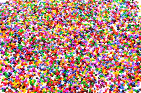 Full Color Beads On White Background, Close Up.の写真素材