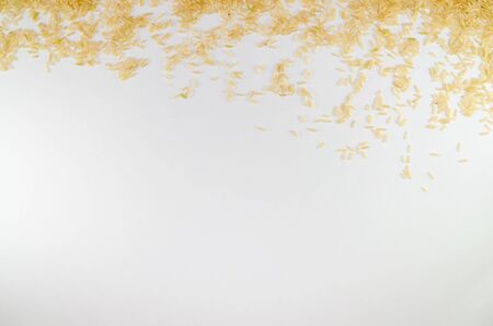 The Top View of Rice on The White Background.の写真素材