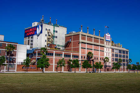 Jacksonville, FL--Mar 18, 2018; view of coffee roasting factory downtown with iconic Maxwell House...