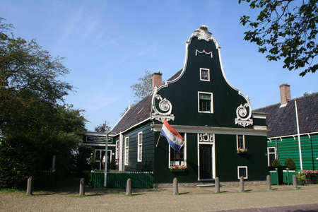 Historic house on the Zaanse Schans in Zaandijk, the Netherlandsの写真素材