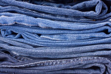 Stack of Blue Jeans for Background