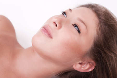 Beautiful girl portrait closeupの写真素材