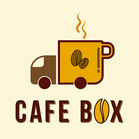cafe box logo design template vector conceptualのイラスト素材