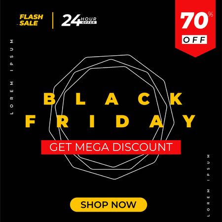 Black Friday sale premium inscription design template. Black Friday banner. Vector illustration flyer or poster promotionのイラスト素材