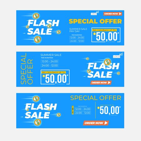 flash sale premium inscription design template. summer sale banner. Vector illustration flyer or poster promotionのイラスト素材