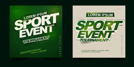 sport event tournament poster or banner design theme with simple layout elegant green gradient background and balance compositionのイラスト素材