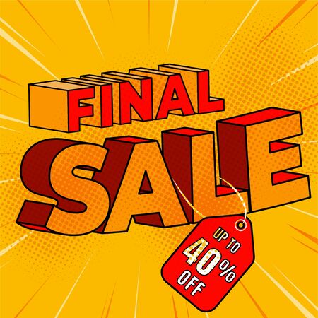 vector conceptual final sale design element promotional, abstract background, colorful with special effect 3d textのイラスト素材