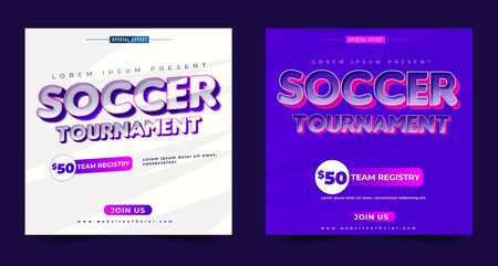 soccer tournament banner design, modern style, conceptual layout, event sport flyer or poster templateのイラスト素材