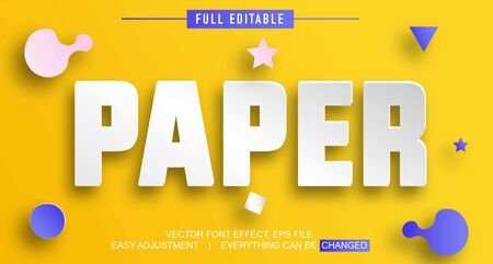 paper style shadow text effect design editable vector, easily changed as needed, spotlight from the side, modern and iconicのイラスト素材