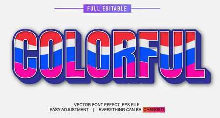 elegant and colorful text effect design, full editable vector, easy to adjust to the needs, full color, modern style and funのイラスト素材