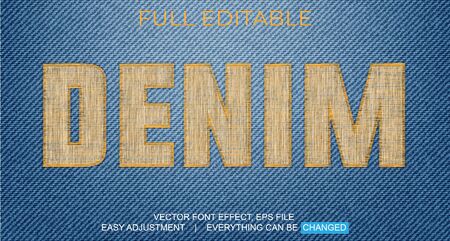 text font effect editable vector template, with the style of sewing thread, embroidery, and can be used for promotion or event fabrics, fashion, yarn, weaving and craft, easy to edit and adjust as neededのイラスト素材