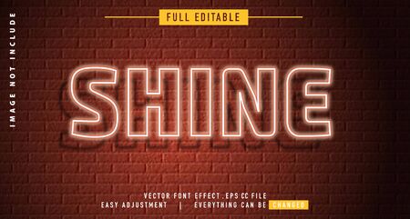 neon text effect that can be edited easily, letters are bright and attractive, you can use it for titles, quotes, promotional design elements and much moreのイラスト素材