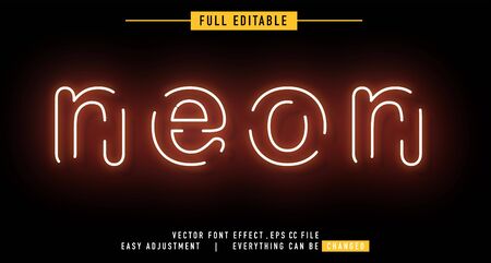 neon text effect that can be edited easily, letters are bright and attractive, you can use it for titles, quotes, promotional design elements and much moreのイラスト素材