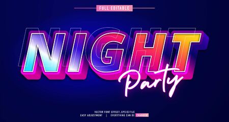 premium text effect editable vector template, neon night style, modern look, with the effect of shining light, everything can be changed and adjusted according to the needs of the event and moreのイラスト素材