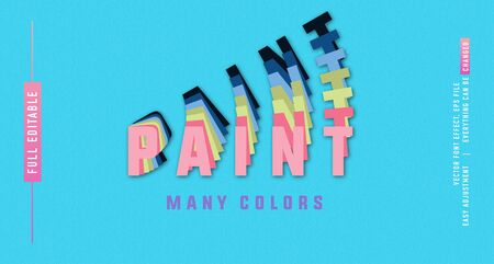 Paint color premium text effect  vector template