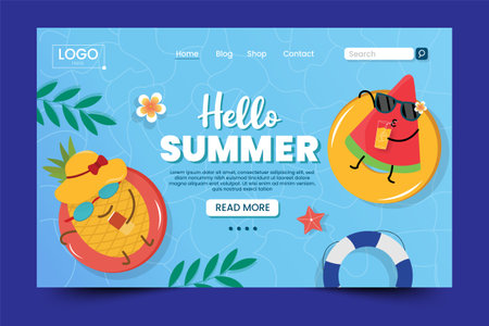 Summer Graphic template Editable, Simple and Elegant Summer Designのイラスト素材