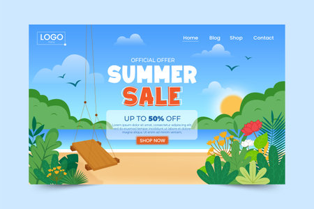 Summer Season Graphic template Editable Simple and Elegant Designのイラスト素材