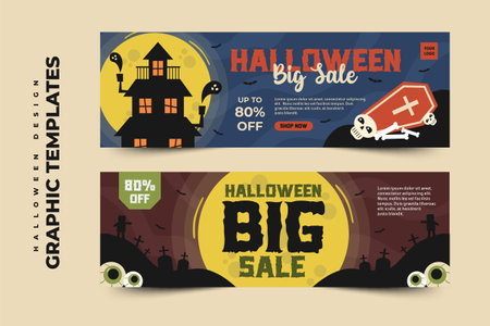 Halloween themed graphic design template easy to customize simple and elegant designのイラスト素材