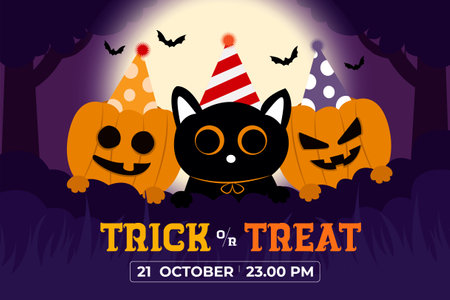 Halloween themed graphic design template, easy to customize simple and elegant designのイラスト素材