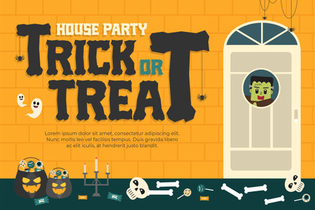 Halloween themed graphic design template, easy to customize simple and elegant designのイラスト素材